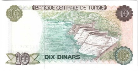 Тунис 10 динаров 1980 г. Президент Хабиб Бургиба UNC Редк!