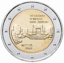 Мальта 2 евро 2019 / Доисторическая Мальта - Храм Та’ Хаджрат