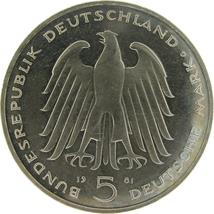 ФРГ 5 марок 1981 г  Карл фон Штейн