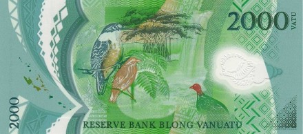 Вануату Птицы в мангровых лесах  2000 вату 2014 г UNC пластиковая  сер. АА 