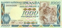 Руанда 1000 франков 1988 г Гориллы UNC    