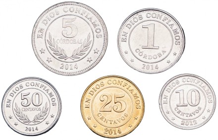 Никарагуа Набор из 5 монет 2012-2014