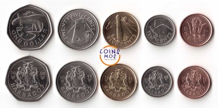 Барбадос Набор из 5 монет 2008 - 2011 г.