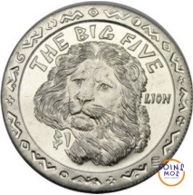 Сьерра-Леоне 1 доллар 2001 г.  Большие животные Африки /Лев/