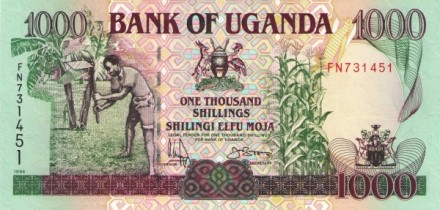 Уганда 1000 шиллингов 1994 UNC