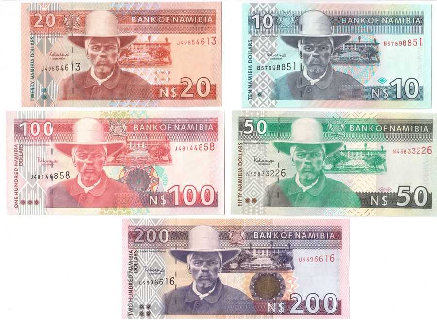 Намибия 10, 20, 50, 100, 200 долларов 1993 Антилопы UNC / коллекционные купюры
