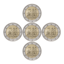 Германия 5х2 евро 2021   Магдебургский собор (Саксония-Анхальт) все монетные дворы (A,D,F,G,J)