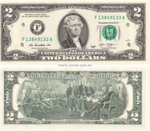 США  2 доллара  2013  UNC  F-Атланта