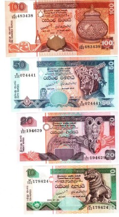 Шри Ланка 10, 20, 50, 100, 500, 1000, 2000 рупий 2001-2006 UNC / коллекционные купюры