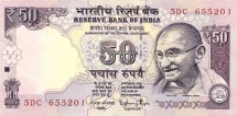 Индия 50 рупий 2015 г. «Махатма Ганди. Парламент в Нью-Дели»  UNC  
