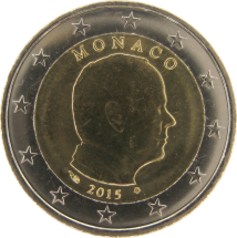 Монако 2 евро 2015 г. Князь Альберт II   