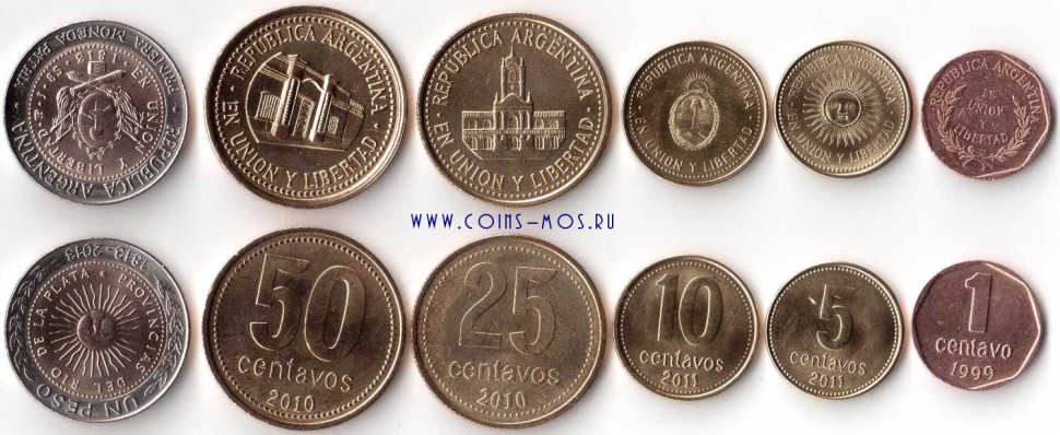 Аргентина Набор из 6 монет