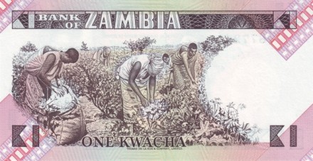 Замбия 1 квача 1980 - 1988 г. «Уборка хлопка» UNC