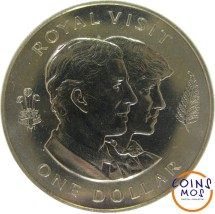 Новая Зеландия 1 доллар 1983   Королевский визит Чарльза и Дианы