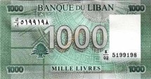 Ливан 1000 ливров 2011  Азбука UNC / коллекционная купюра  
