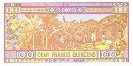 Гвинея 100 франков 2015 г. «Урожай бананов» UNC Спец.Цена!!