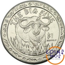 Сьерра-Леоне 1 доллар 2001 г.  Большие животные Африки /Буйвол/