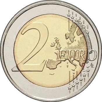 Латвия 2 евро 2015 г  Аист
