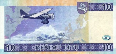 Литва 10 лит 2001 г. «Летчики»   UNC