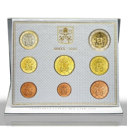 Ватикан Официальный набор из 8 евро-монет 2020 в буклете