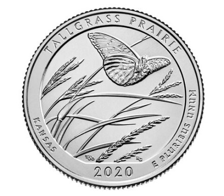 США 25 центов 2020 Толлграсс-Прери. Канзас D