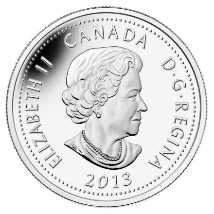 Канада 25 центов 2013 года. Война 1812 года - Шарль де Салаберри   Цветная эмаль 