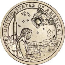 США 1 доллар 2019 г. Индейцы. Космическая программа  D    