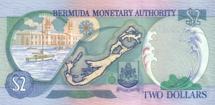 Бермуды 2 доллара 2000 Королевская Военно-Морская Верфь UNC