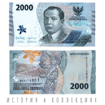 Индонезия 2000 рупий 2022 Национальные герои. Мохаммад Хосни Тамрин  UNC / коллекционная купюра 