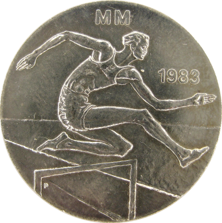 Финляндия 50 марок 1983 г. Первый чемпионат мира по легкой атлетике Серебро.