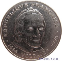 Франция 5 франков 1994 г. «300 лет со дня рождения Вольтера» СПЕЦИАЛЬНАЯ ЦЕНА!