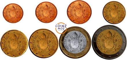 Ватикан Официальный набор евро-монет 2017 г   в буклете