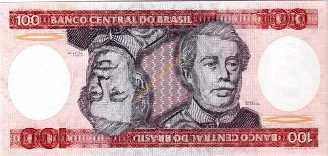 Бразилия 100 крузейро 1981-85 г. UNC 