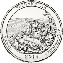 США. Национальный парк Шенандоа  25 центов 2014 г.  D        