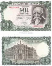 Испания 1000 песет 1971 г. «100 летие банка Испании(1874-1974)»  UNC  