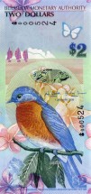 Бермуды 2 доллара 2009 г.  Птица счастья  UNC