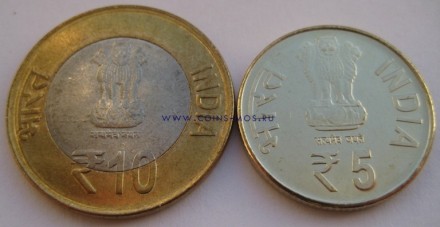 Индия  Набор из 2 монет 2012 г.  60 лет парламенту Индии