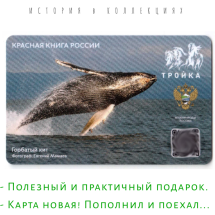 Карта Тройка / Горбатый кит – Красная книга России / 2023 г.  
