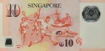 Сингапур 10 долларов 2014 г «первый президент Сингапура Юсуф Бин Исхак. Спорт» UNC пластик