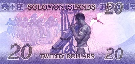 Соломоновы острова 20 долларов 2017 г. Национальная флейта UNC