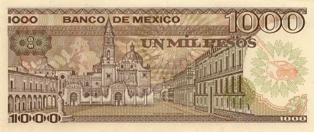 Мексика 1000 песо 1981-91 г &quot;портрет Хуаны де Асбайе&quot;  UNC