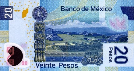 Мексика 20 песо 2006 г &quot;портрет Бенито Хуареса&quot;  UNC   Пластиковая 