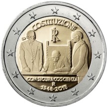 Италия 2 евро 2018 г. 70 лет конституции Италии