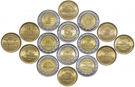 Египет Национальные достижения. Полный набор! из 16 монет 2019 г /1 фунт + 50 пиастров/