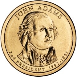 США Джон Адамс  1 доллар 2007 г.