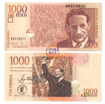 Колумбия 1000 песо 2015 г  /Хорхе Гайтан/   UNC 