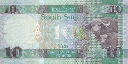 Судан Южный 10 фунтов 2016 г «Африканский буйвол» UNC