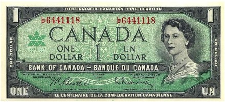 Канада 1 доллар 1967 г «парламент Канады» UNC