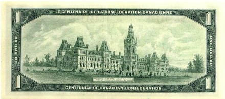 Канада 1 доллар 1967 г «парламент Канады» UNC