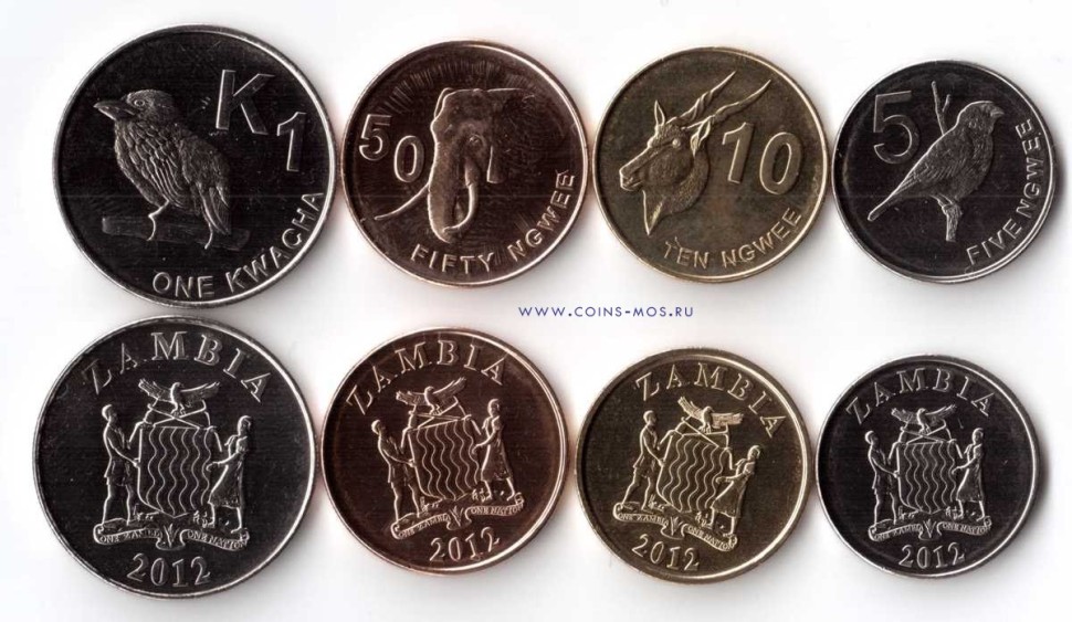Замбия  Животные  Набор из 4 монет 2012 г